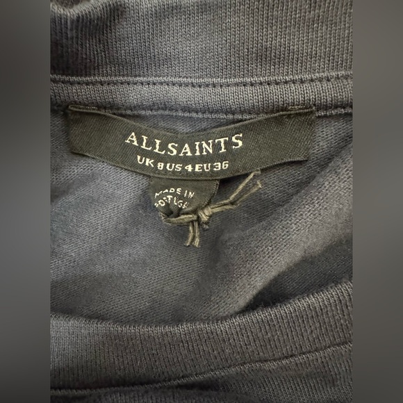 AllSaints Navy Blue Short Sleeve Maxi Dress Size 4 NWOT - Picture 11 of 13